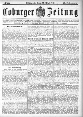 Coburger Zeitung Mittwoch 22. Mai 1901