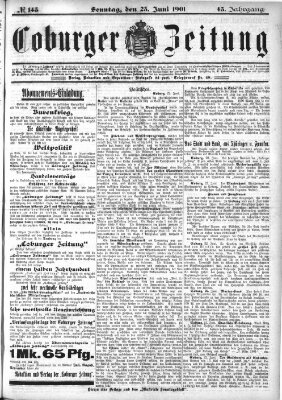 Coburger Zeitung Sonntag 23. Juni 1901