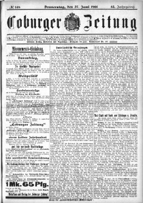 Coburger Zeitung Donnerstag 27. Juni 1901