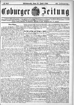 Coburger Zeitung Mittwoch 17. Juli 1901