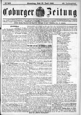 Coburger Zeitung Sonntag 21. Juli 1901