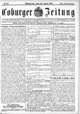 Coburger Zeitung Mittwoch 24. Juli 1901