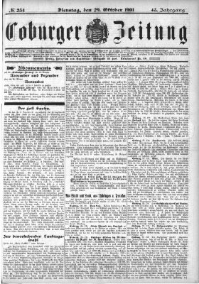 Coburger Zeitung Dienstag 29. Oktober 1901