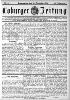 Coburger Zeitung Donnerstag 12. Dezember 1901
