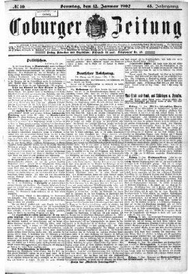 Coburger Zeitung Sonntag 12. Januar 1902