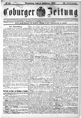 Coburger Zeitung Dienstag 4. Februar 1902