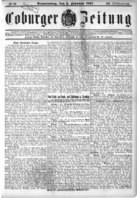 Coburger Zeitung Donnerstag 6. Februar 1902
