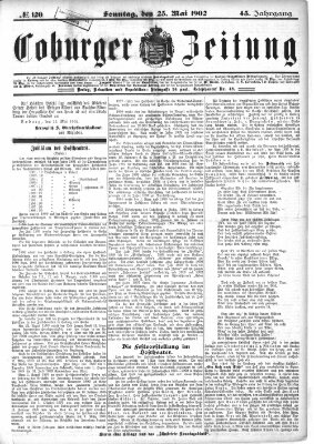 Coburger Zeitung Sonntag 25. Mai 1902
