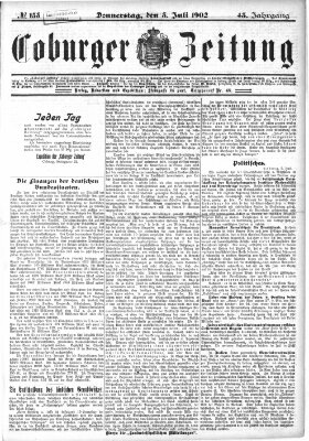 Coburger Zeitung Donnerstag 3. Juli 1902