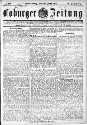 Coburger Zeitung Donnerstag 10. Juli 1902