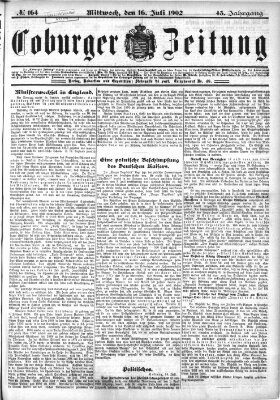Coburger Zeitung Mittwoch 16. Juli 1902