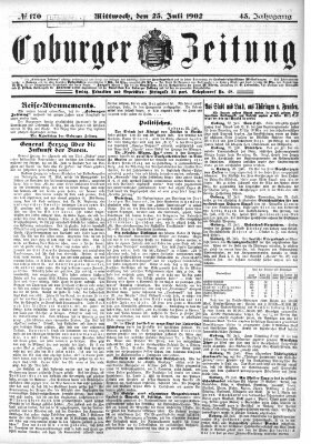 Coburger Zeitung Mittwoch 23. Juli 1902