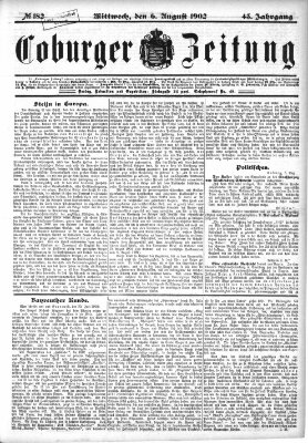 Coburger Zeitung Mittwoch 6. August 1902