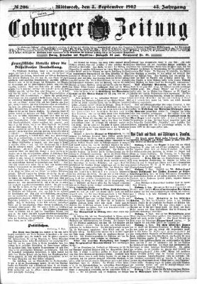 Coburger Zeitung Mittwoch 3. September 1902