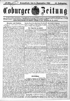 Coburger Zeitung Samstag 6. September 1902
