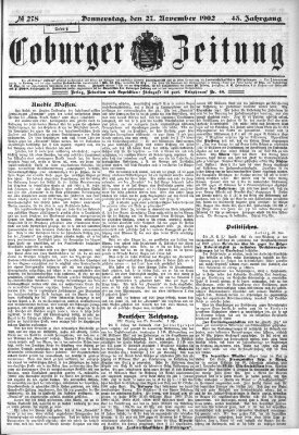 Coburger Zeitung Donnerstag 27. November 1902