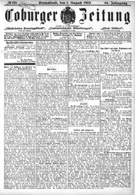 Coburger Zeitung Samstag 1. August 1903
