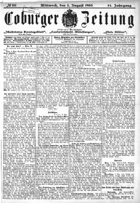 Coburger Zeitung Mittwoch 5. August 1903