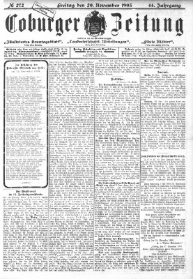 Coburger Zeitung Freitag 20. November 1903