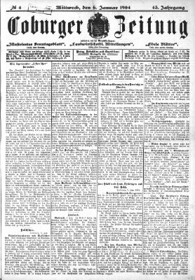 Coburger Zeitung Mittwoch 6. Januar 1904