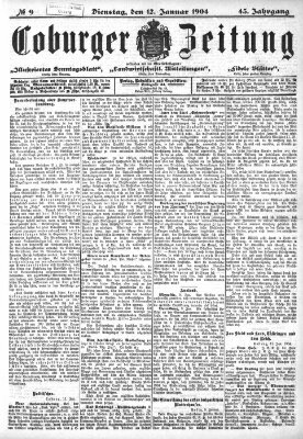 Coburger Zeitung Dienstag 12. Januar 1904