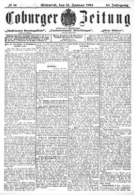 Coburger Zeitung Mittwoch 13. Januar 1904