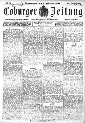 Coburger Zeitung Donnerstag 4. Februar 1904