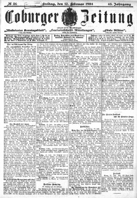 Coburger Zeitung Freitag 12. Februar 1904