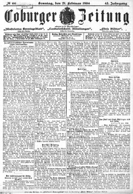 Coburger Zeitung Sonntag 21. Februar 1904
