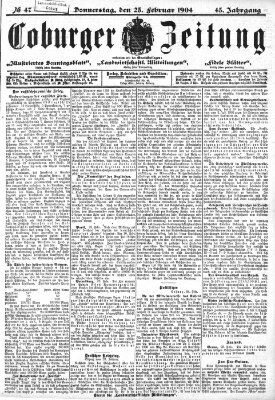 Coburger Zeitung Donnerstag 25. Februar 1904