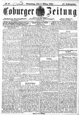 Coburger Zeitung Dienstag 1. März 1904