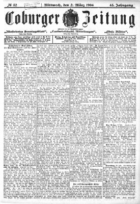 Coburger Zeitung Mittwoch 2. März 1904