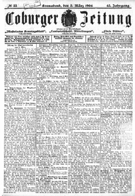 Coburger Zeitung Samstag 5. März 1904