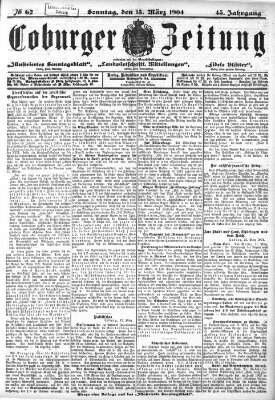 Coburger Zeitung Sonntag 13. März 1904