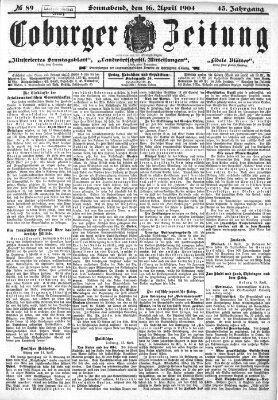Coburger Zeitung Samstag 16. April 1904
