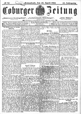 Coburger Zeitung Samstag 23. April 1904