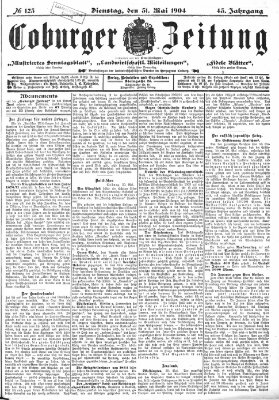 Coburger Zeitung Dienstag 31. Mai 1904