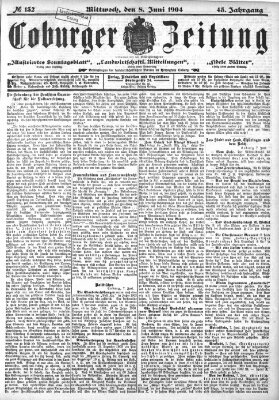 Coburger Zeitung Mittwoch 8. Juni 1904