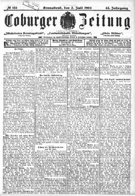 Coburger Zeitung Samstag 2. Juli 1904