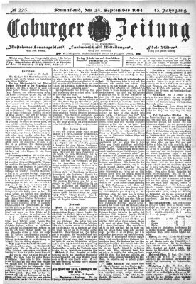 Coburger Zeitung Samstag 24. September 1904
