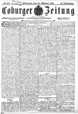 Coburger Zeitung Mittwoch 26. Oktober 1904