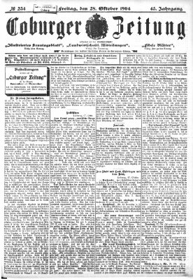 Coburger Zeitung Freitag 28. Oktober 1904