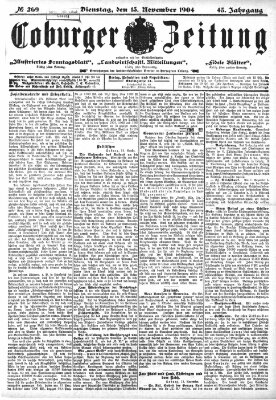 Coburger Zeitung Dienstag 15. November 1904