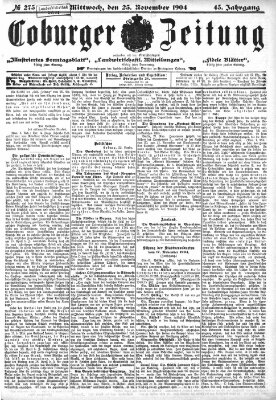 Coburger Zeitung Mittwoch 23. November 1904