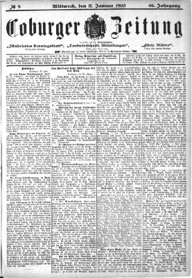 Coburger Zeitung Montag 11. Januar 1904