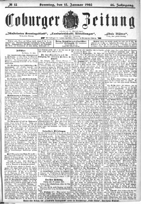 Coburger Zeitung Freitag 15. Januar 1904