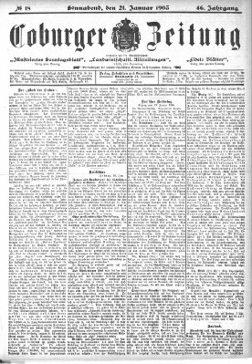 Coburger Zeitung Donnerstag 21. Januar 1904