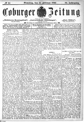 Coburger Zeitung Sonntag 21. Februar 1904