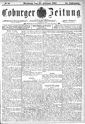 Coburger Zeitung Sonntag 28. Februar 1904