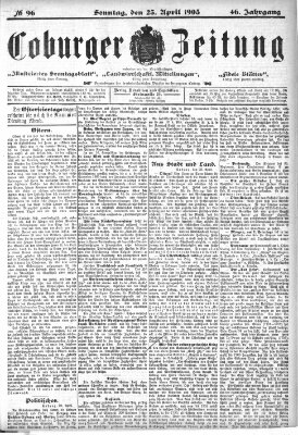 Coburger Zeitung Samstag 23. April 1904